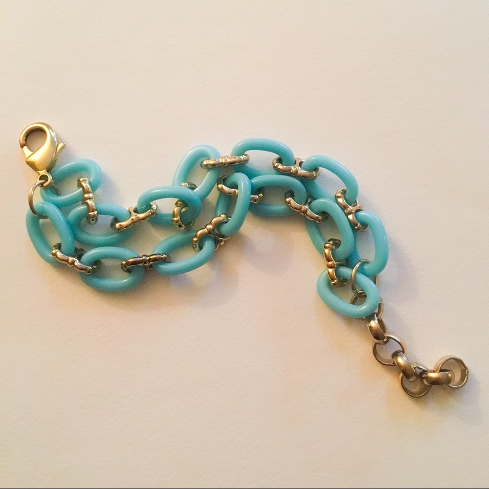 Turquoise Gold Linked Bracelet
